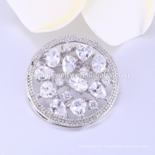 fleur de haute qualité forme ronde 925 broches de bijoux en argent sterling pour le mariage